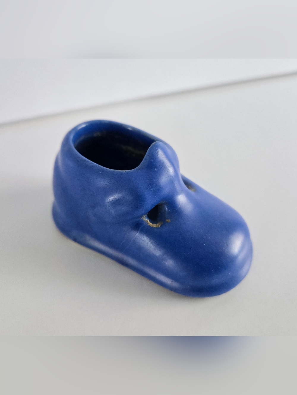 Blue Shoe Figure Figurine Vtg